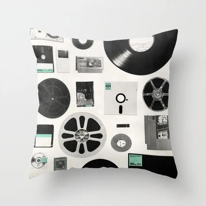 Car Sofa Cushion Cover Retro Style Camera Record Player Printed Pillow Cover Luxury Home Decor Cushion Cover