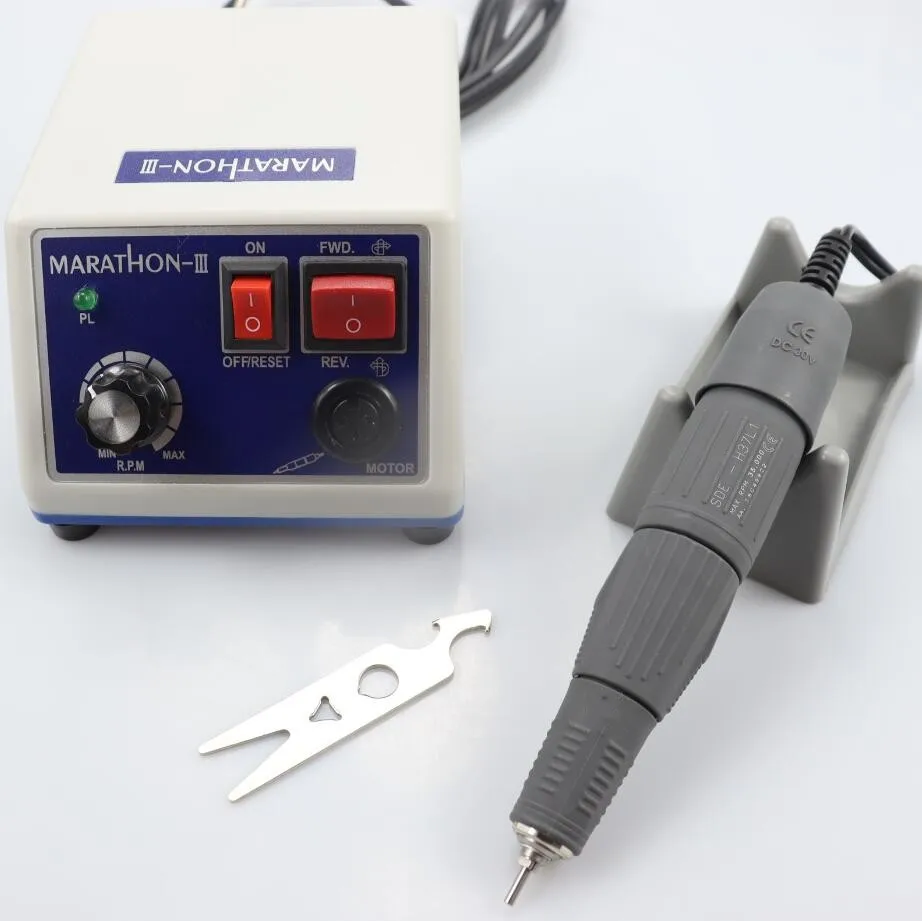 เครื่อง Micromotor มาราธอน N3 35K รอบต่อนาทีเครื่องขัดเงาหรือ Motor listrik ประเภท E มุมตรงกันข้ามและด้ามด้ามตรง