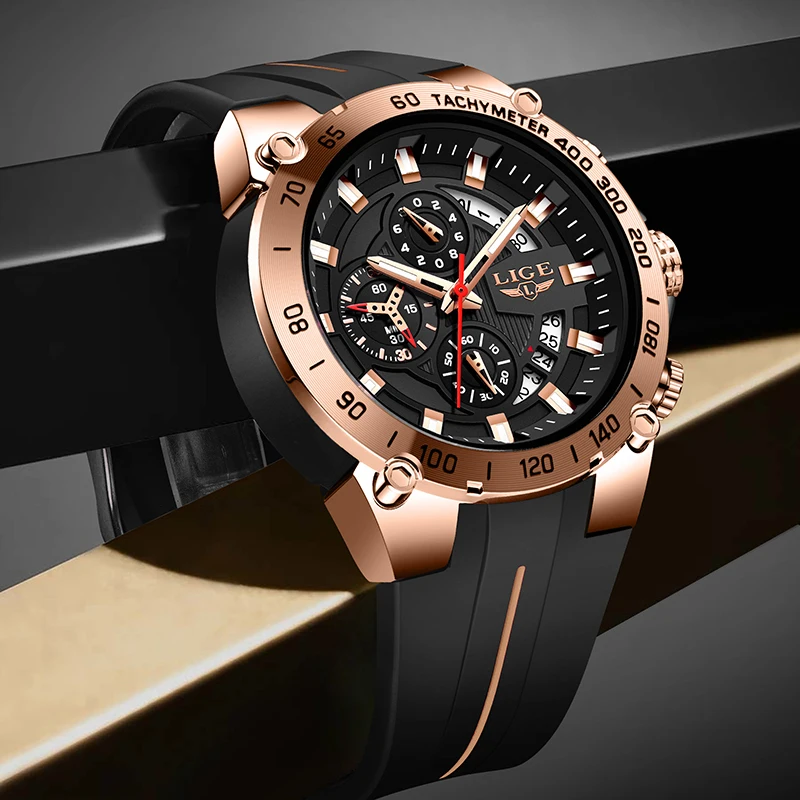 

LIGE 2025 New Fashion Watches For Men Multifunction Sports Quartz Wristwatches Waterproof Luminous Luxury Mens Watch Reloj Hombr