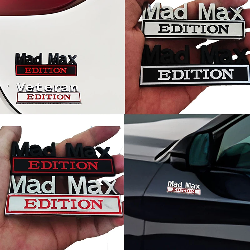 Car Styling 3D Mad Max Edition Metal Chrome Zinc Alloy Adhesive Emblem Decorative Badge Funny Decal Auto Accessory