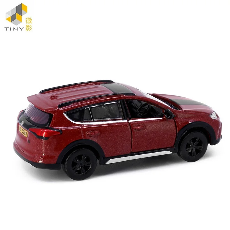 Tiny 1:64 Toyo-ta Rav4 Red Diecast Simulation Model Cars Toys