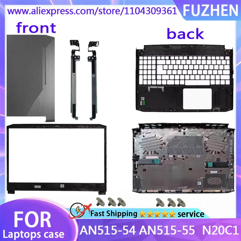 New For AN515-44 AN515-45 AN515-55 Laptop LCD Rear Cover/Front Frame/Palm Pad Keyboard/Bottom Cover/hinge