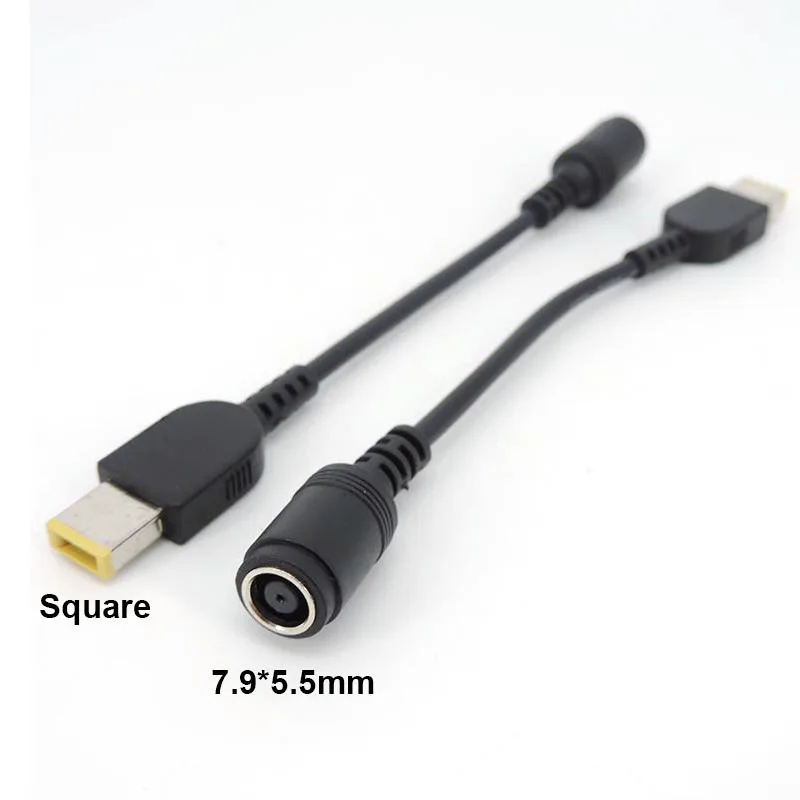 10cm 7.9*5.5mm Round Jack to Square port Plug End power Adapter Pigtail Charger connector Cable For IBM for Lenovo for Thinkpad