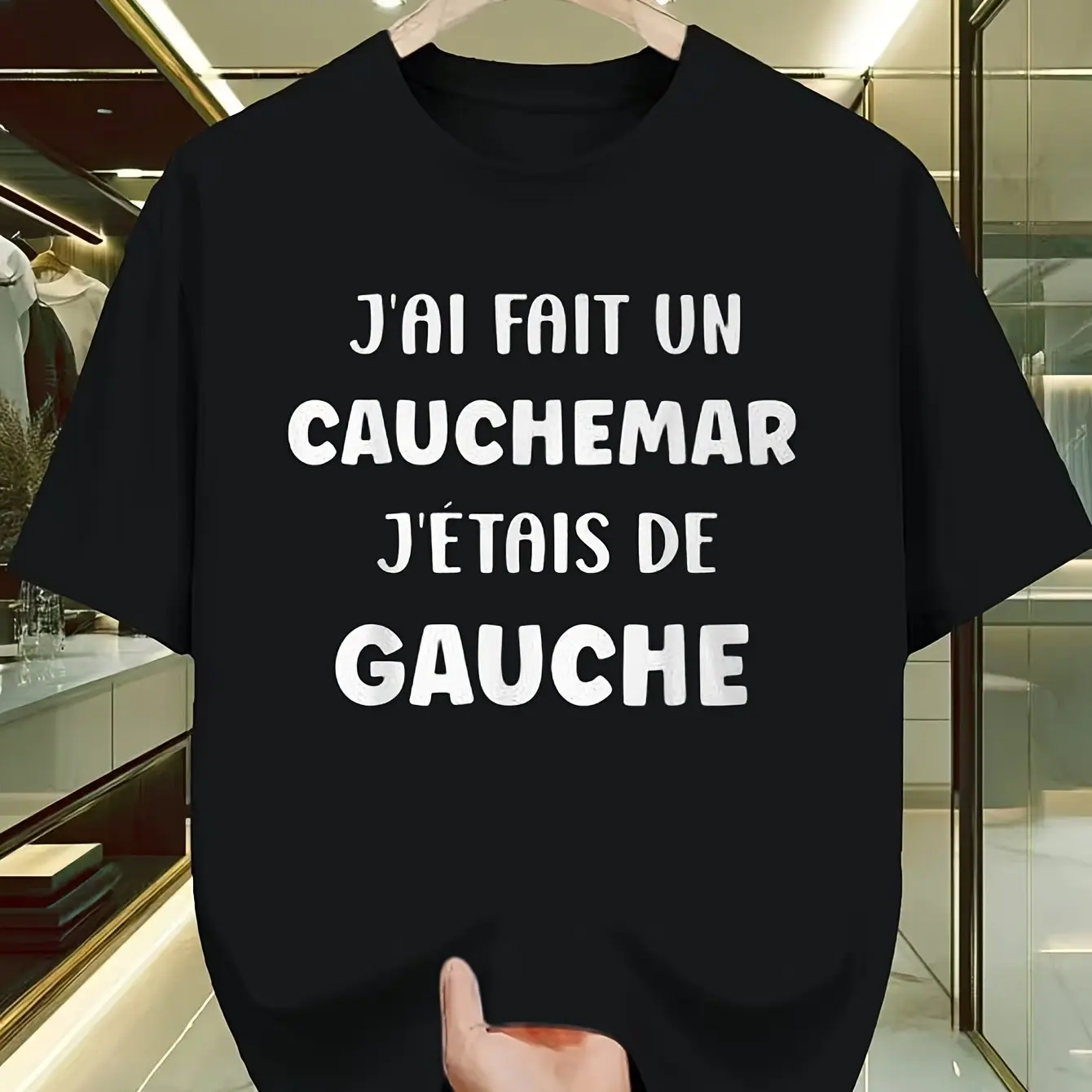 French Humor: I Had A Nightmare. I Am A Left-wing Neutral T-shirt with A Classic Style Suitable for Casual Sports T-shirts