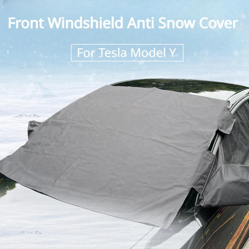 

For Tesla Model Y Front Windshield Anti Snow Cover Thickened Oxford Cloth Frost Protection Cover Car Windshield Shield Modely