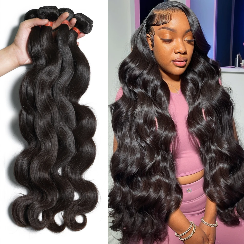 Melodie Body Wave 2 3 4 Bundles 30 40 Inches Human Hair Brazilian Remy Human Hair Bundle Extension Double Drawn Weavy For Woman