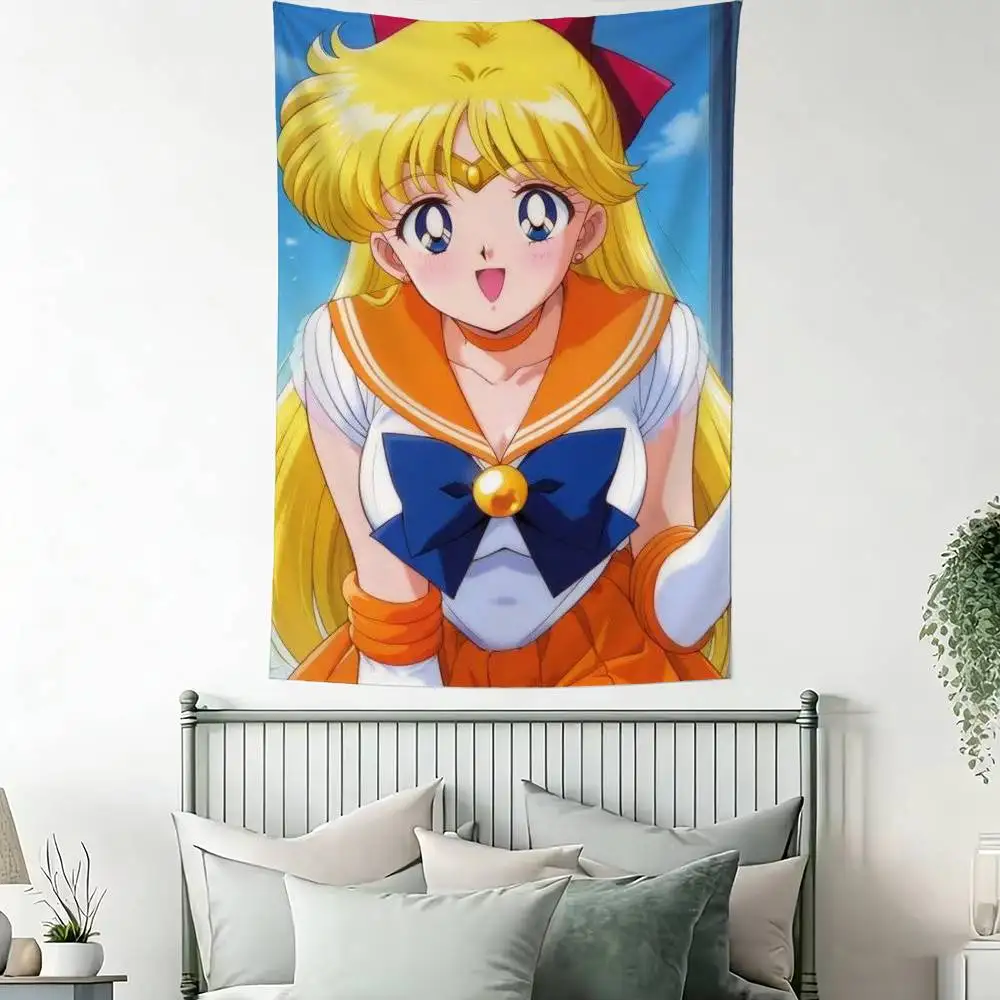 M-Minako Aino S-Sailor Moon Flag Digital Printing Banner for Garage Wall Out Door
