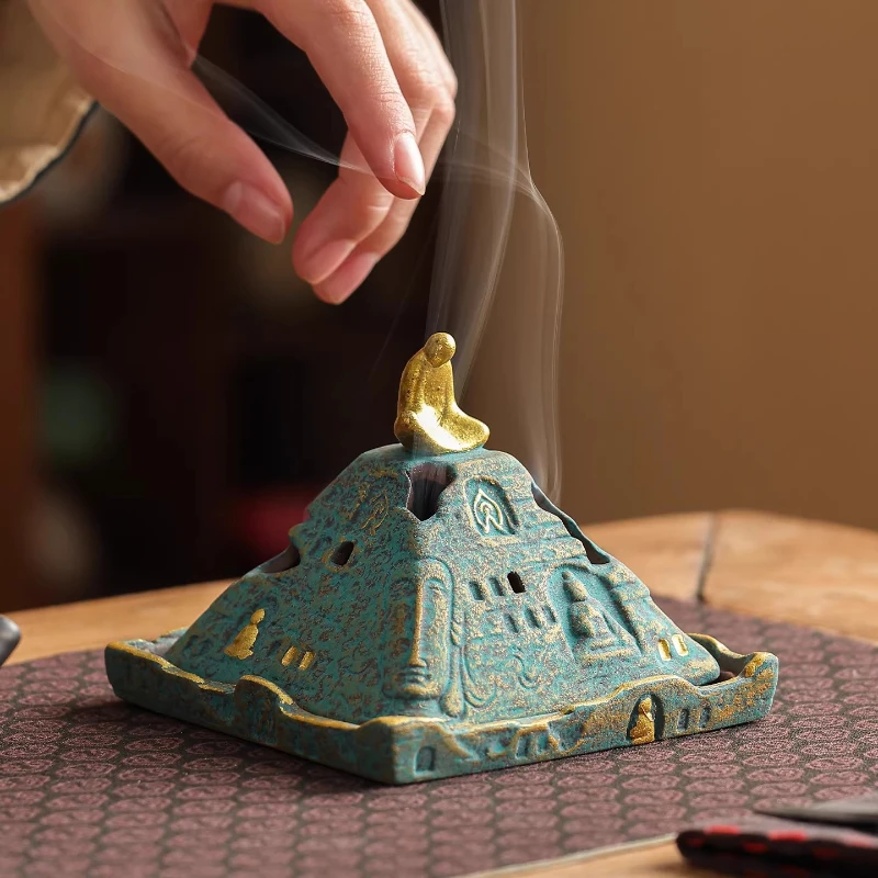Dunhuang Pyramid Incense Burners Bedroom Temple Office Buddhism/prayer Incense Burning Buddhist Hall Ceramic Incense Burners