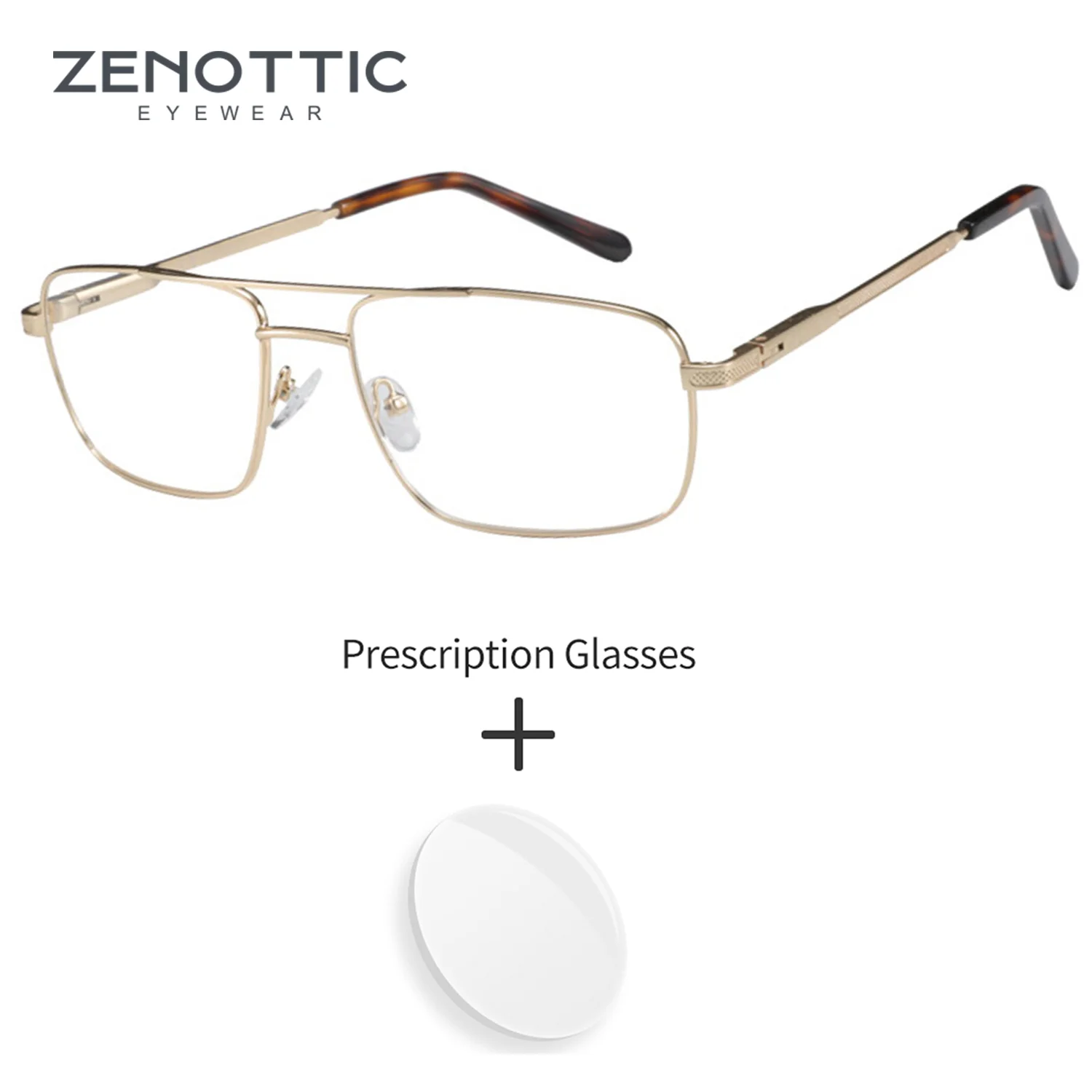 

ZENOTTIC Metal Pilot Men's Prescription Eyeglasses Photochromic Progressive Glasses Man Optical Glasses for Sight for Men
