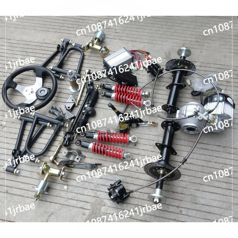 Electric Quadricycle Kart Accessories Front Suspension Steering Steering Gear Box Differential Shaft Drive Rear Axle Motor