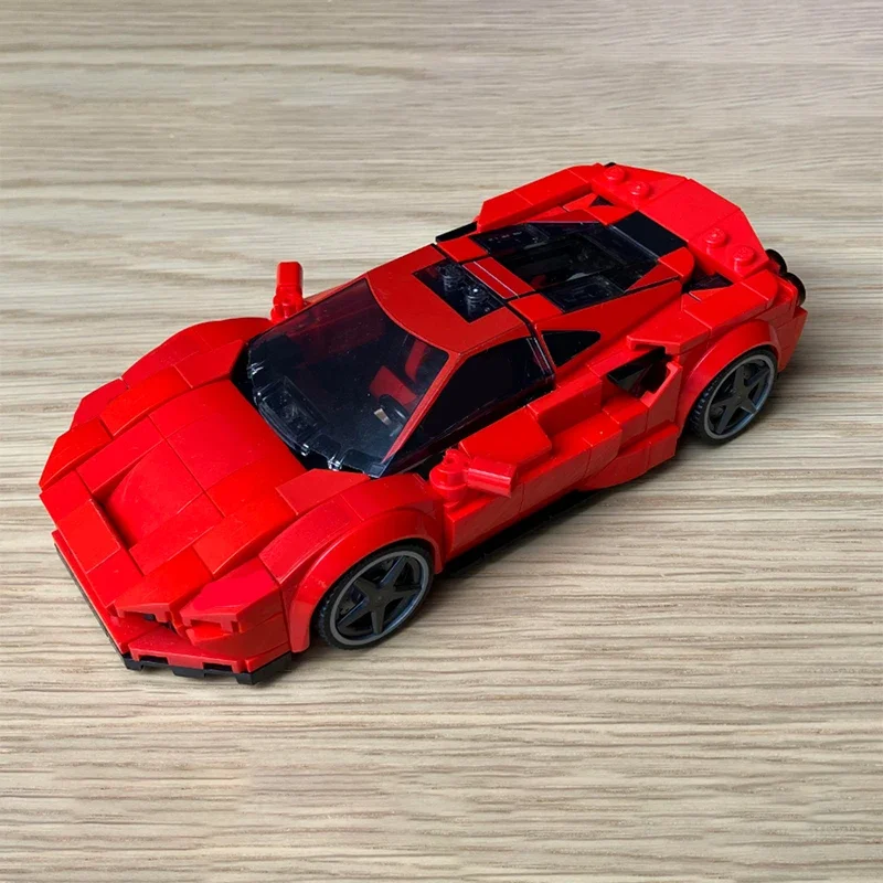 Speed Champion Model MOC Building Bricks F8 Red Two Seater Sports Car Modular Technology Gift Holiday Assemble Children Toy Suit