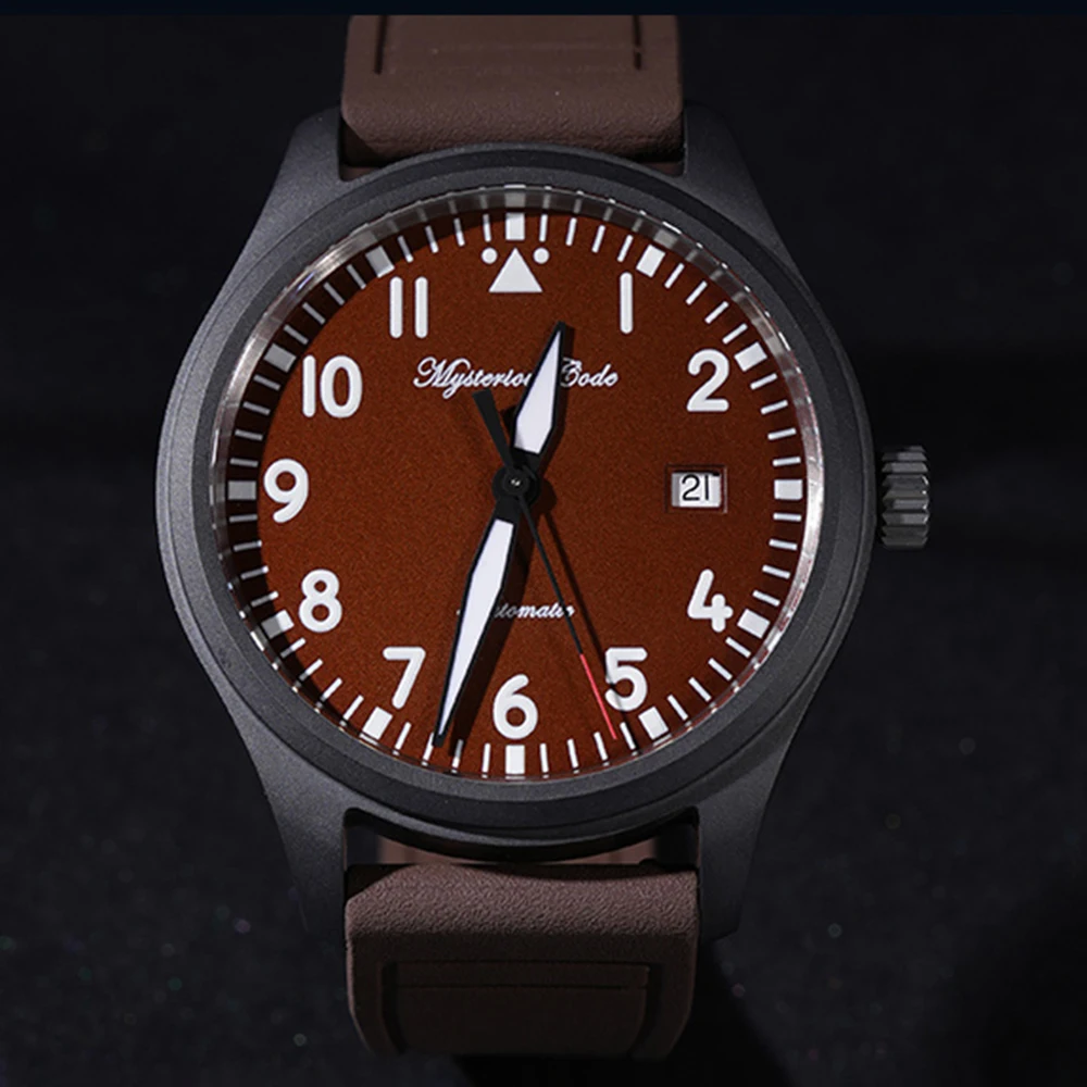 Ceramic Pilot Watch Luxury Automatic Watch Men 41mm Air Force Mechanical Wristwatches Mysterious Code Sports Clocks ST2130 SW200