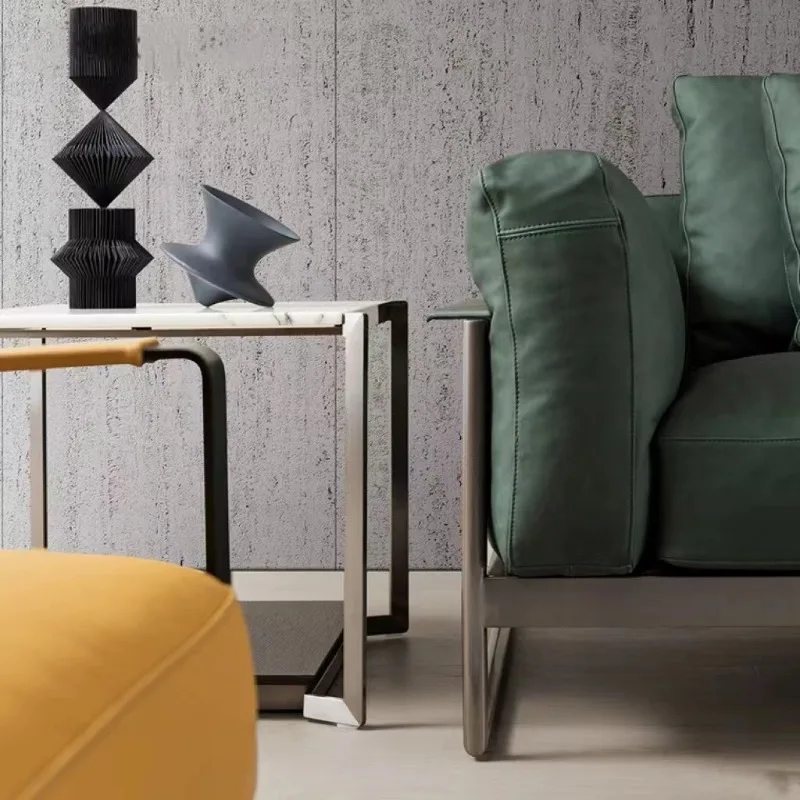 combinação de sofá de couro moderno primeira camada de couro pequeno apartamento