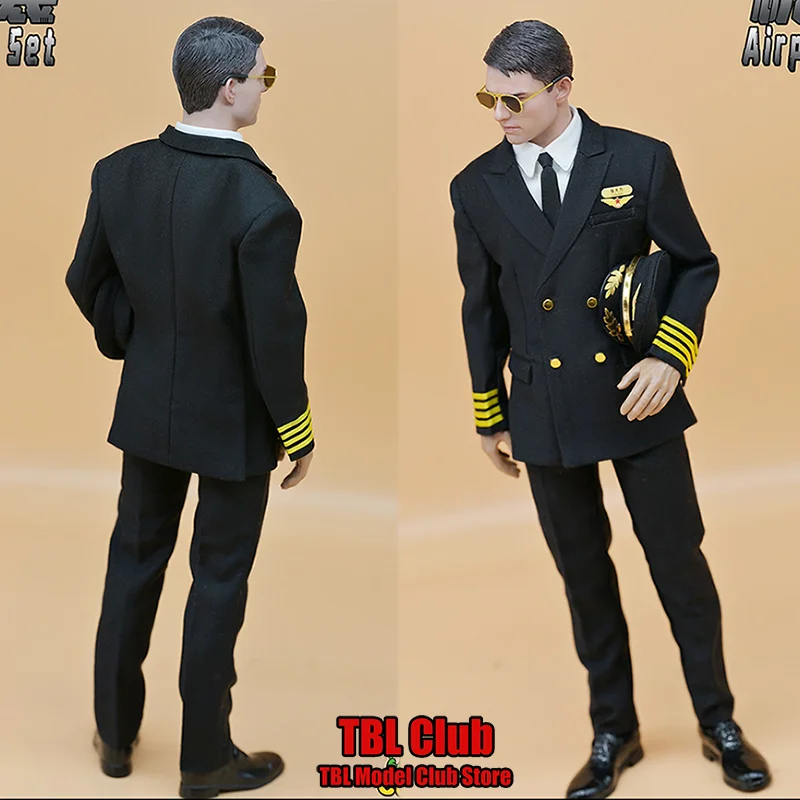 

MA-042 Мужская одежда в масштабе 1/6, комплект капитана самолета, черная униформа водителя для 12-дюймовой экшн-фигурки, сцена солдата, игрушки CUKE