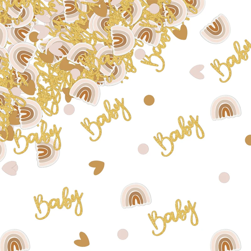 120 Stück Baby-Shower-Konfetti, Konfetti für Geschlechtsenthüllungsfeiern, Regenbogen-Konfetti im Boho-Stil, Geburtstagskonfetti – Detail 1