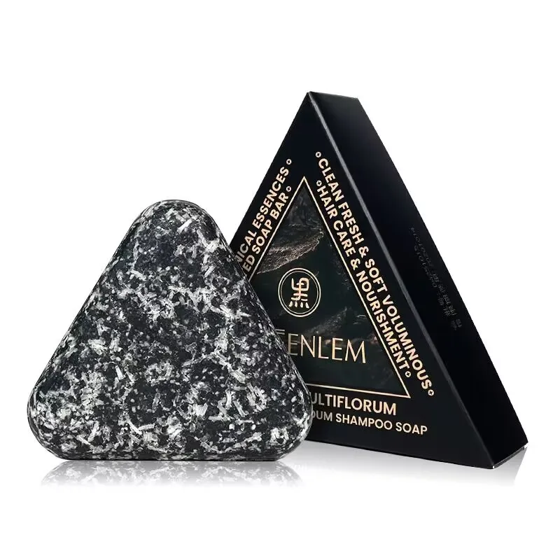 120gPolygonum Multiflorum Black Hair Soap Darkening Shampoo Bar Repair Gray White Color Dye Face Hair Body Shampoo For Man Women