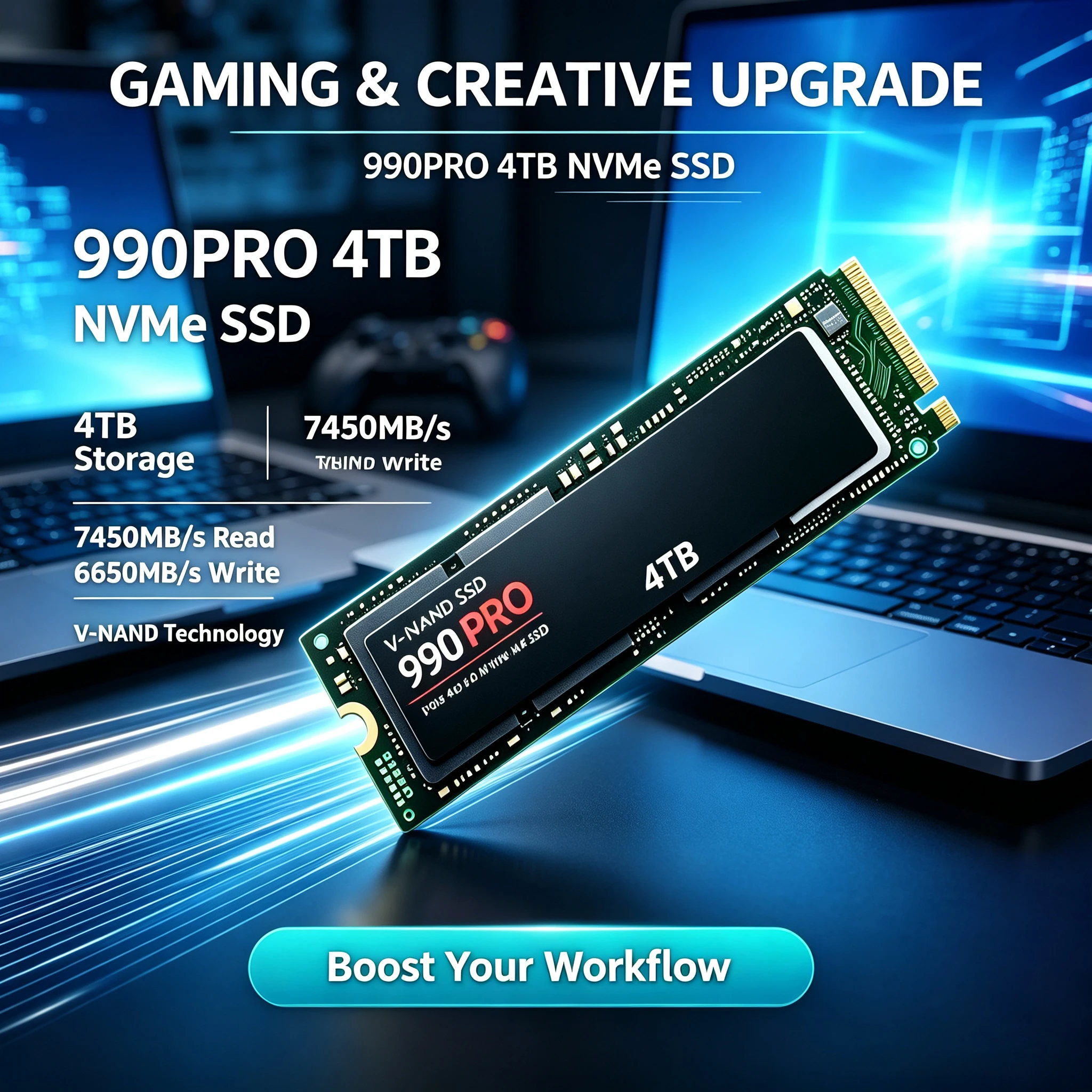 Gaming Console News - قرص SSD جديد 990 PRO بسعة