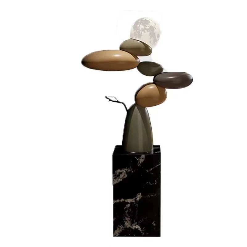 Stone to Run Floor Furniture Living Room Superior Sense TV Cabinet Sofa Next to Night Light Decorations to Improve Luck
