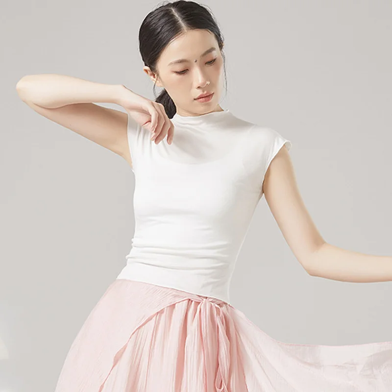 T-shirt da danza moderna da donna Balletto Danza classica Danza popolare cinese Crop Top Pratica Formazione Spettacolo Performance Viscosa morbida