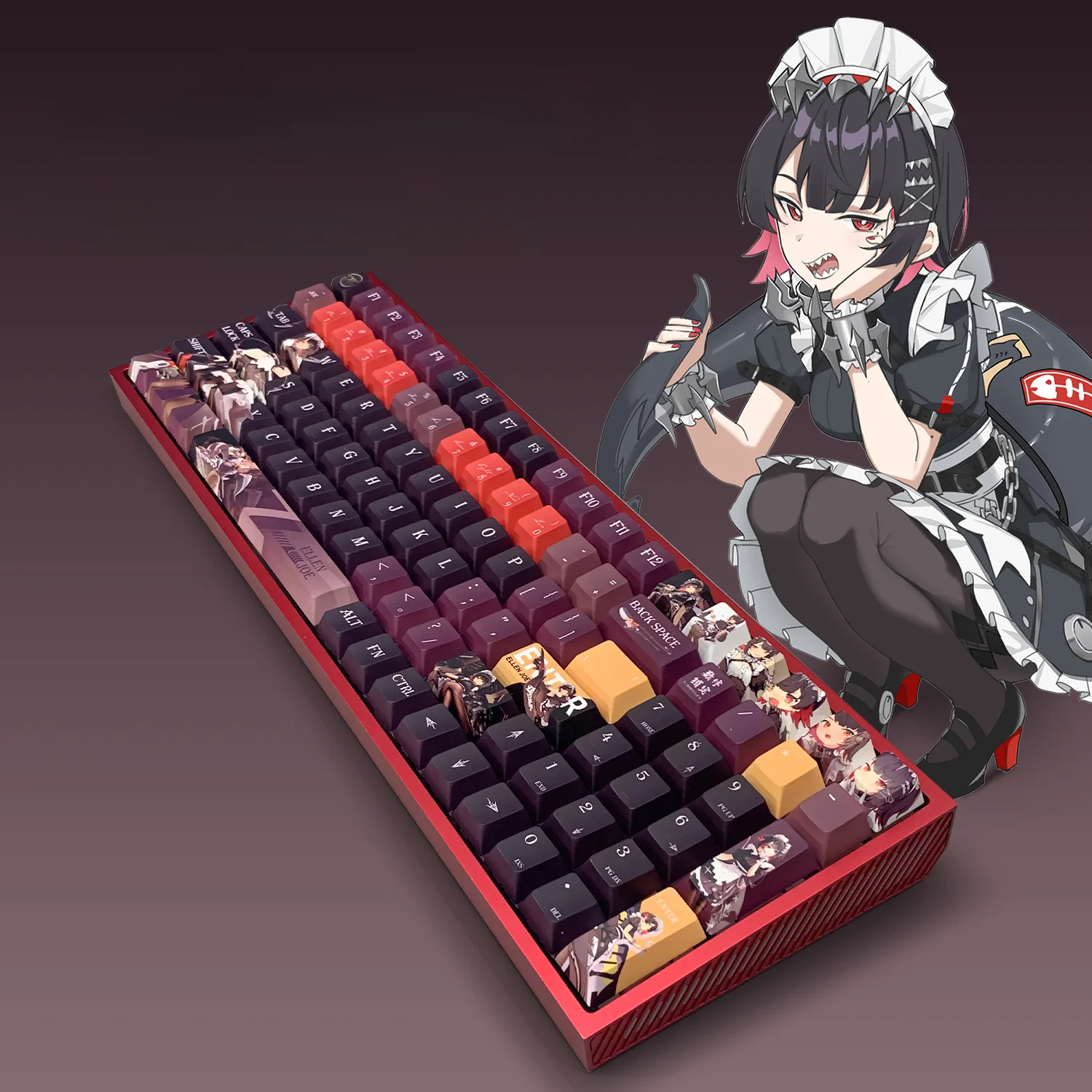 Ellen Joe Keycap Zenless Zone Zero Cartoon Cute Game Character Anime PBT Keycaps do klawiatury mechanicznej Cherry Profile 139 klawiszy