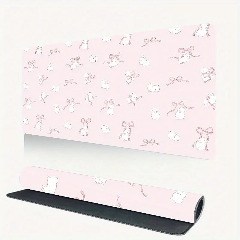 

White Rabbit Bow XXL Mouse Pad , Non-Slip Rubber Desk Mat Gaming Office Mousepad