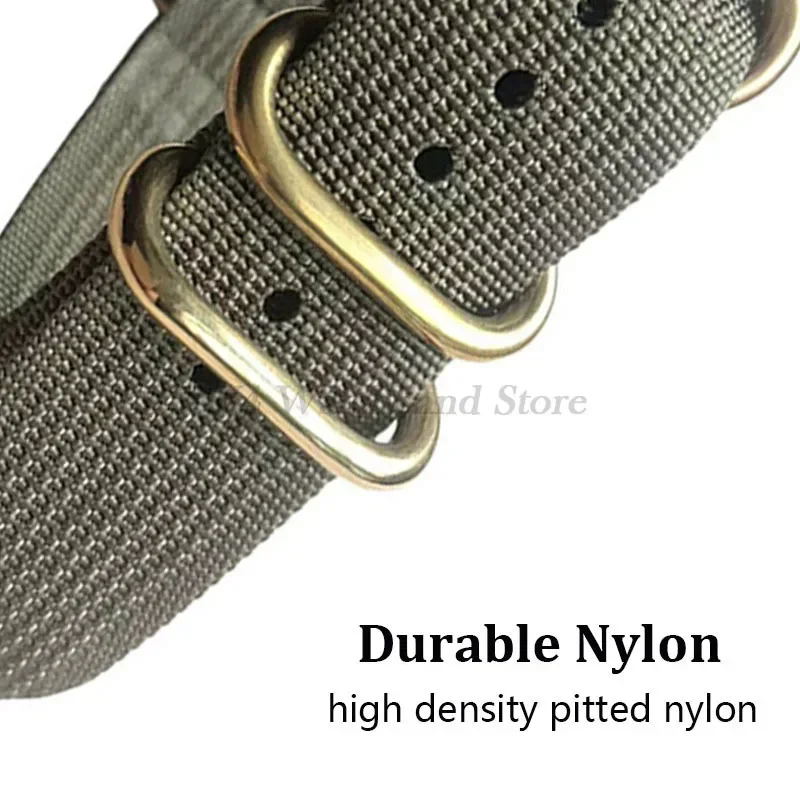 Gold Buckle Nylon High Density Bracelet 18mm 20mm 22mm 24mm Resistant Durable Men\'s Watchband Replace Woven Canvas Watch Strap