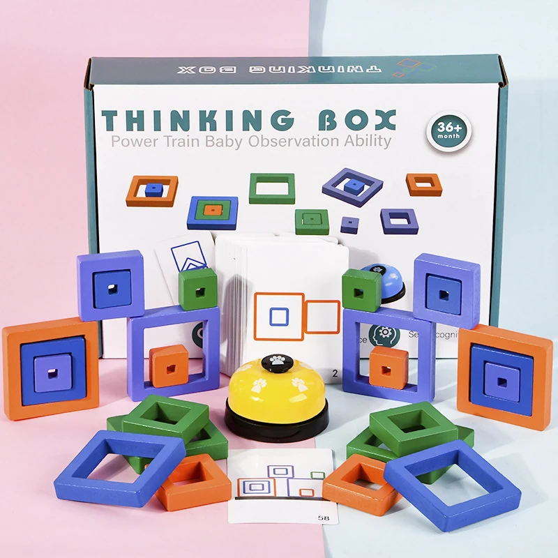 Novas crianças brinquedos educativos de madeira cognição forma geométrica correspondência quebra-cabeça pensando cubo jogo de tabuleiro cor do bebê presentes crianças