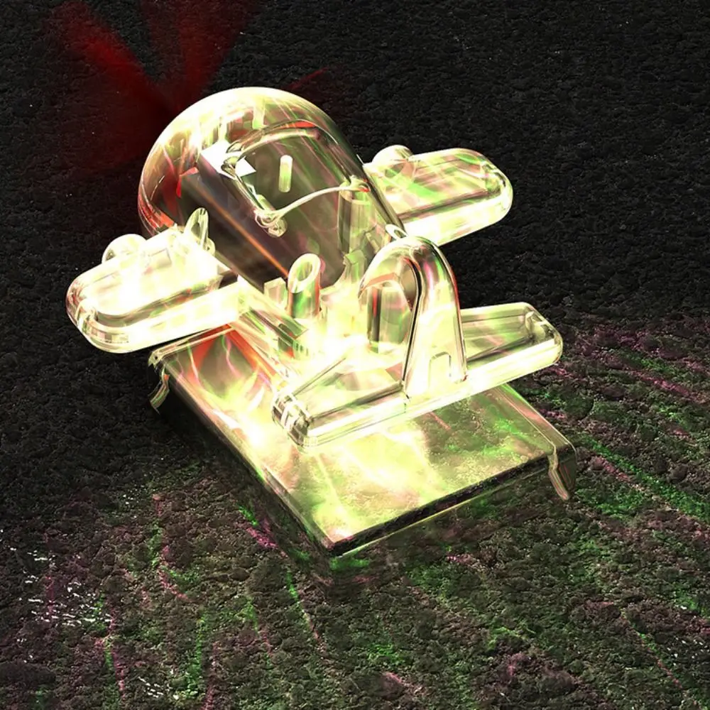 Plastic Wind Power Generation Airplane Red Blue Yellow Transparent LED Light LED Light Airplane Aircraft Ornament