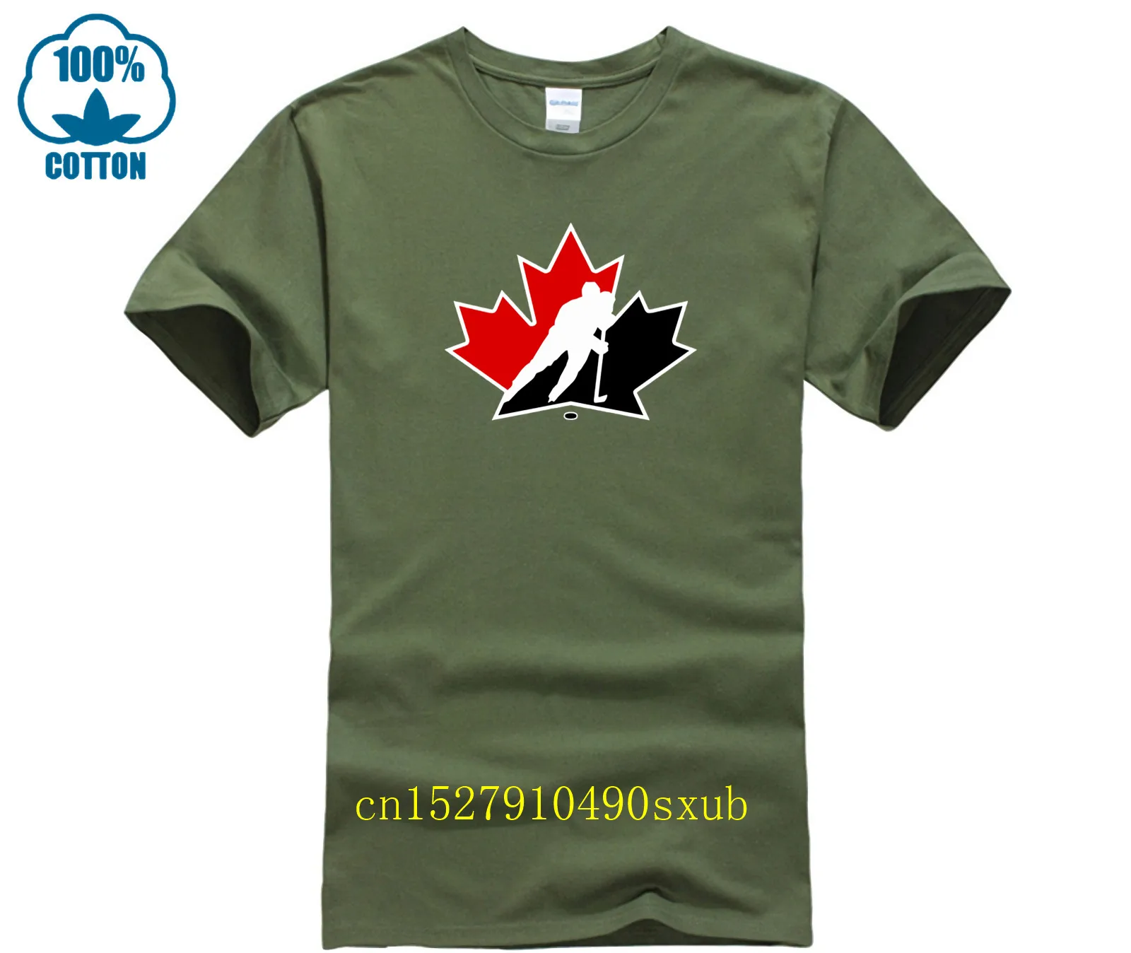 Men\'s Print Casual 100% Cotton T-Shirt Popular CANADA Ice Hockey Team T Shirt Cotton New