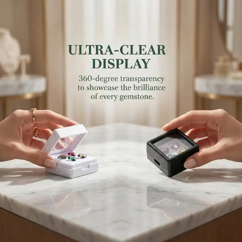 

Набор из 10 шт. коробок для хранения ювелирных изделий с бриллиантами, упаковка для драгоценных камней, футляр для колец с бриллиантами, 2 см, для циркония, подарочная демонстрационная коробка