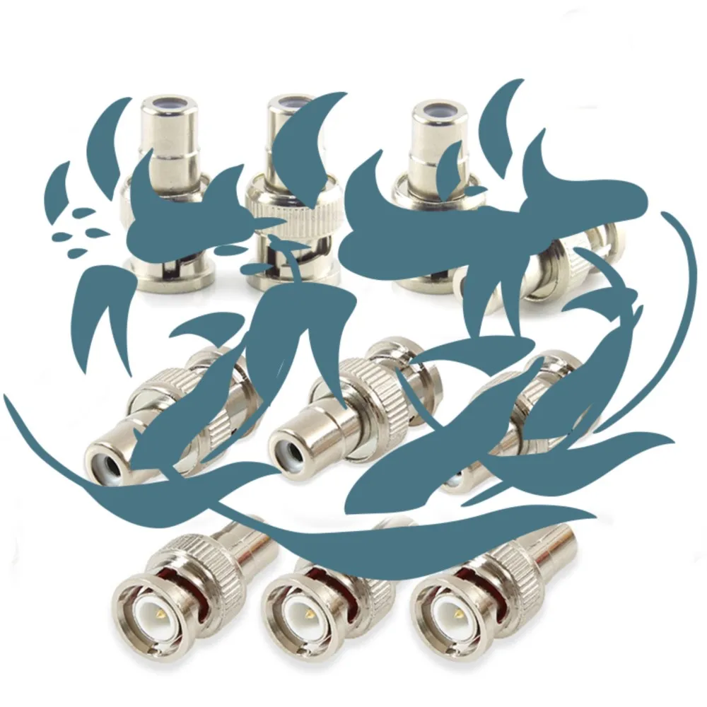 10 шт., разъем BNC «папа» на RCA «гнездо», прямой преобразовательный разъем, адаптер для камеры видеонаблюдения, система видеонаблюдения, 10%