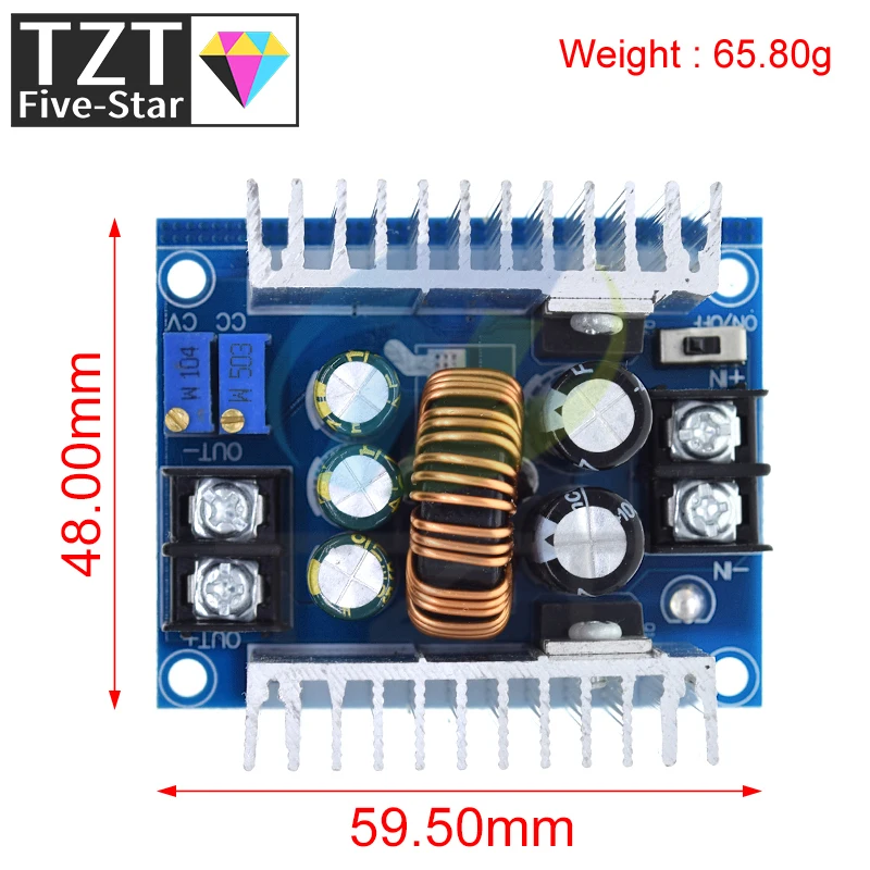 300W 20A DC-DC Buck Converter Step Down Module Constant Current LED Driver Power Step Down Voltage Module Electrolytic Capacitor