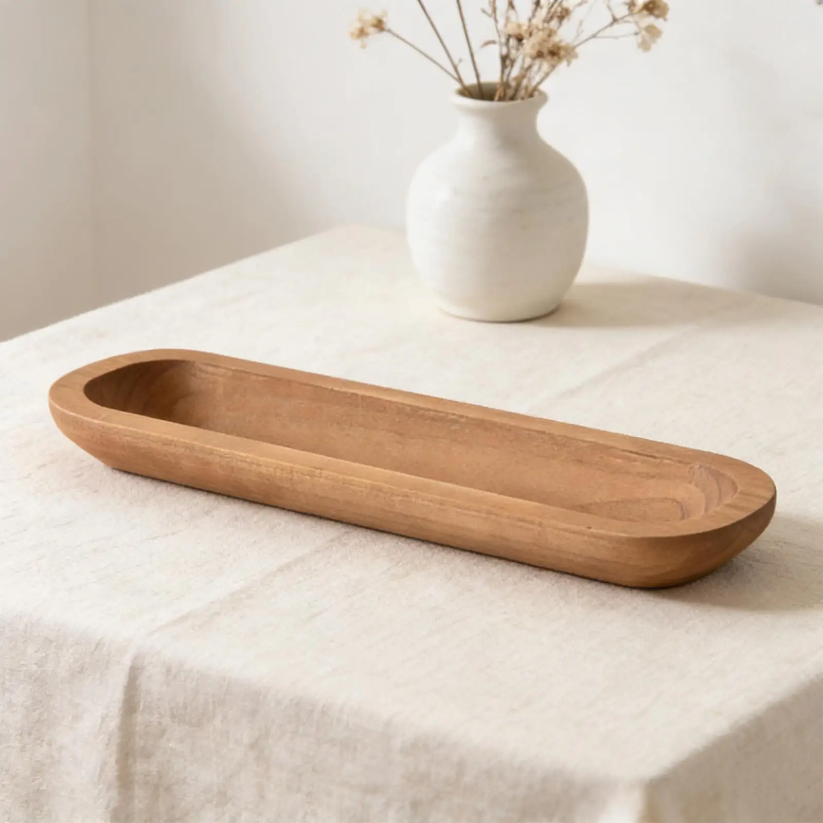 Bowl for Candle Making Decorative Solid Wood Fruit Dessert Platter Simple