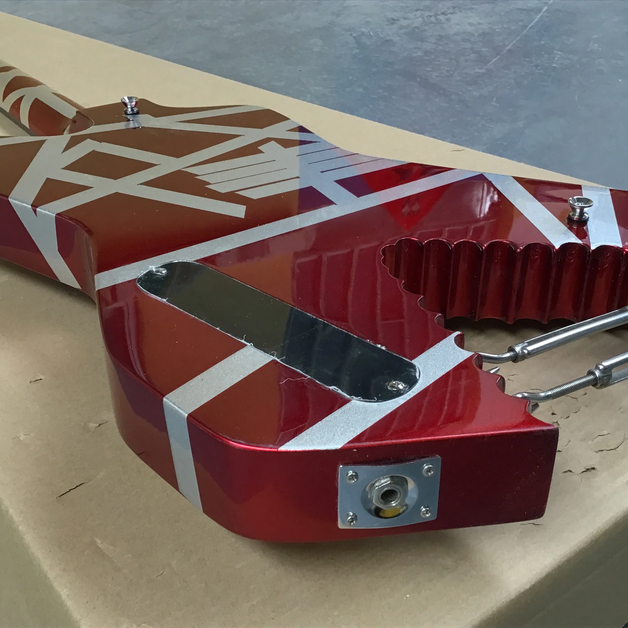 Red Shark Six-String Electric Guitar with H-H Pickups Fixed Bridge Musical Instrument with Spring