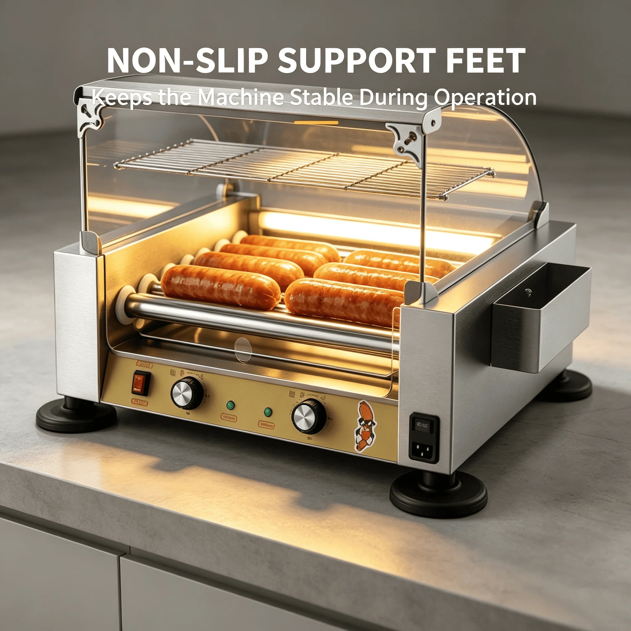 Hot Dog Roller Grill Commercial - Macchina Commerciale per Arrostire Salsicce, Griglia