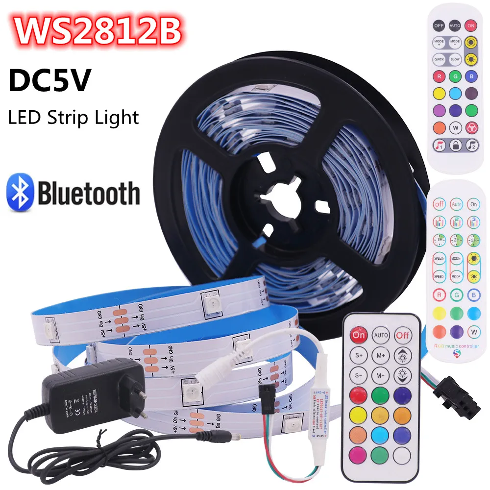 1M-10M LED Light Strip DC5V Bluetooth Cuttable Flexible Tape Diode Ribbon For Desktop PC Screen Computer Display Backlight