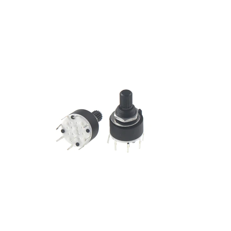 

10PCS SR16 Plastic 16MM Rotary Band switch 2 Pole 3 4 position 1 Pole 5 6 8 Position Handle Length 15MM Axis band switch