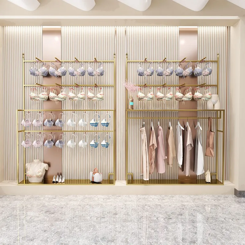 Underwear store shelf display rack bra underwear display rack store gold light luxury pajamas hanger Zhongdao rack high-end
