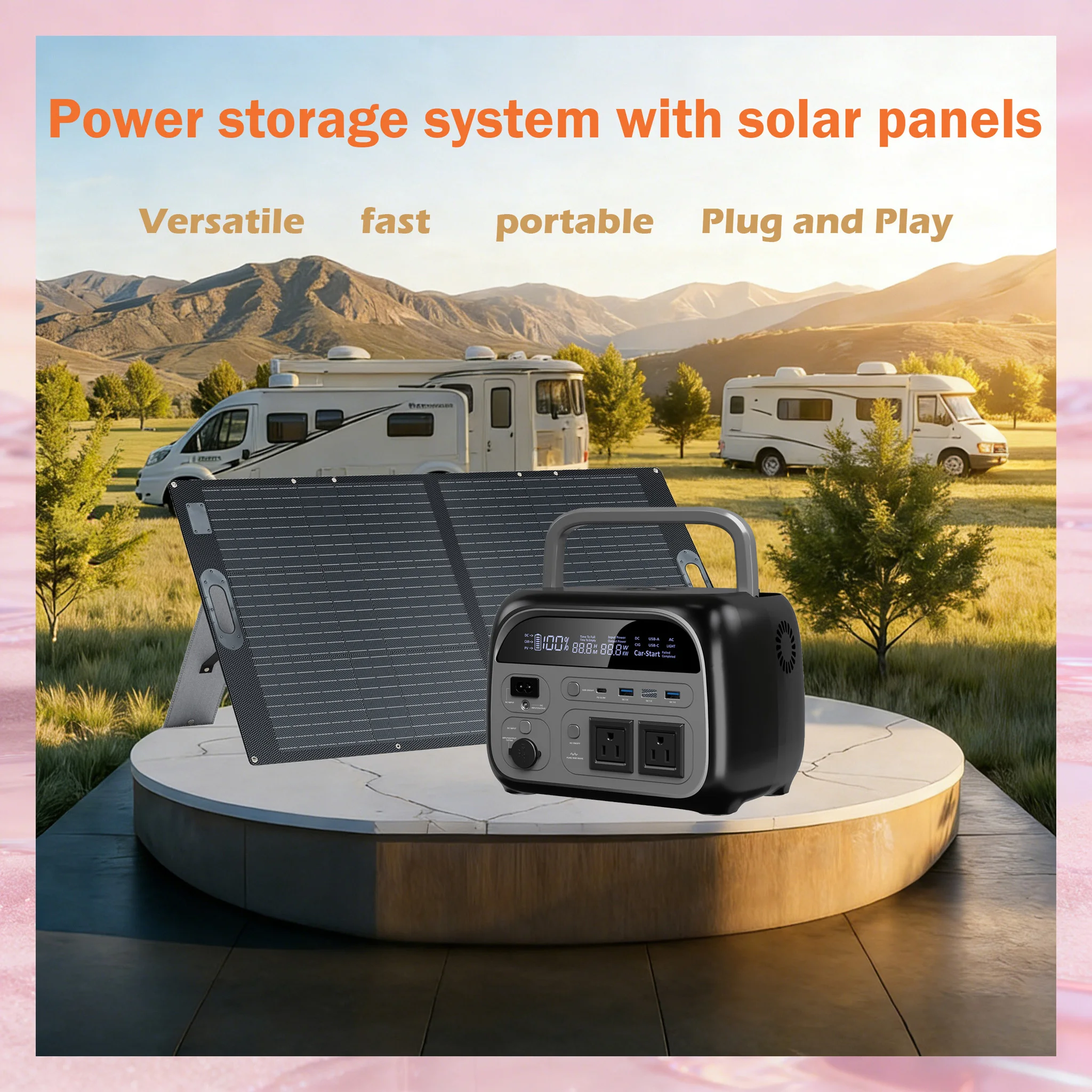 

Портативная электростанция CTOLITY AC110 345.6Wh 500W+100W с солнечными панелями, LiFePO4, солнечный генератор, 3500+ циклов зарядки, для кемпинга, походов, рыбалки