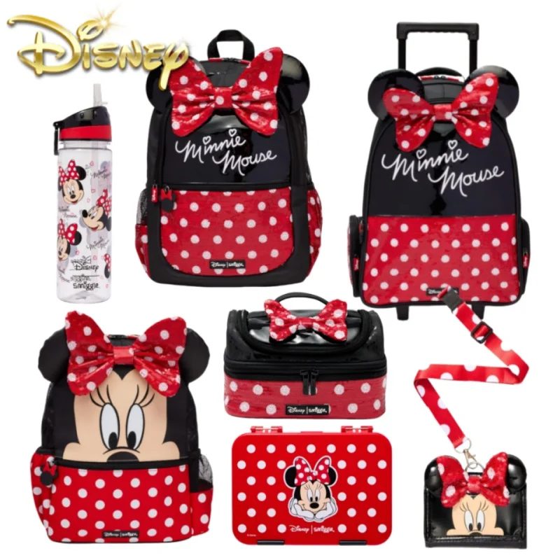 Nowy Disney Australia oryginalny Smiggle Minnie tornister szkolne artykuły papiernicze piórnik studencki torba na drugie śniadanie plecak szkolne