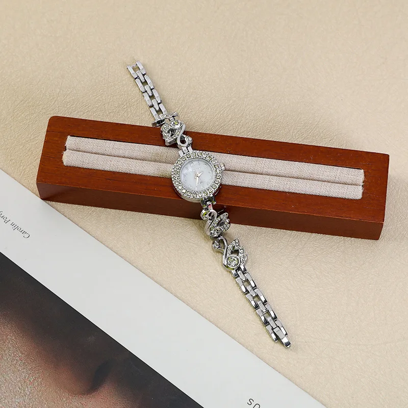 Женские простые браслеты с маленьким циферблатом и бриллиантами в виде лебедя, модные роскошные женские кварцевые часы reloj mujer