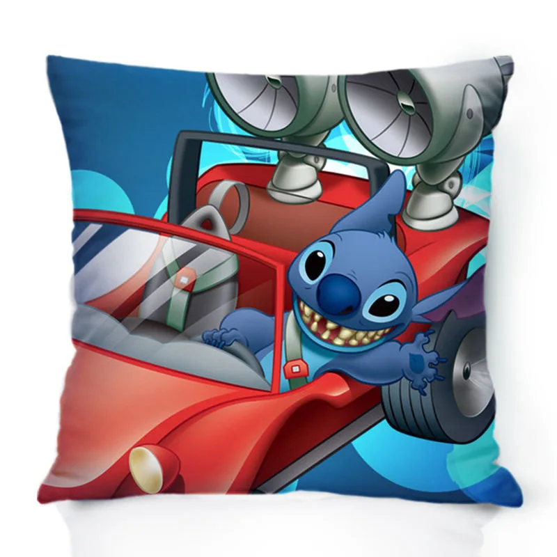 Disney Lilo & Stitch Kids Throw Pillow Case For Sofa Car Decorative Nap Cushion Cover Boy Girl Birthday Gifts 40x40cm 45x45cm