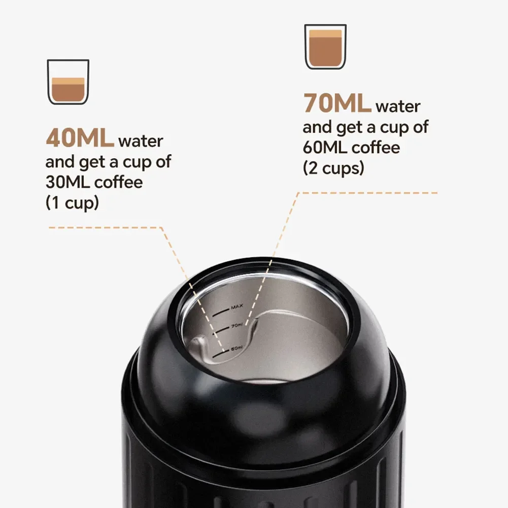 Portable Coffee Maker Electric Espresso Machine Compatible with Capsule & Ground Coffee 2 In 1 USB Charging for Camping Travel