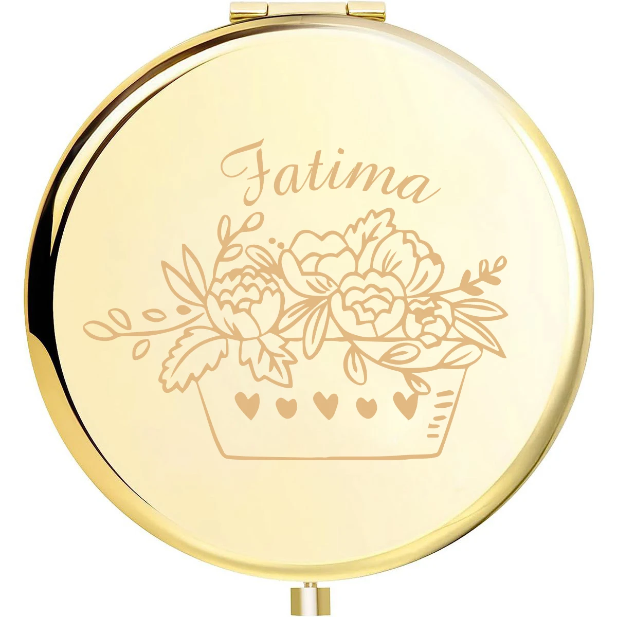 1pc Lovely flower with love Customized Name Fold Mirror Pocket Mirror Makeup Mirror For Wedding Bride Bridesmaid Bridal