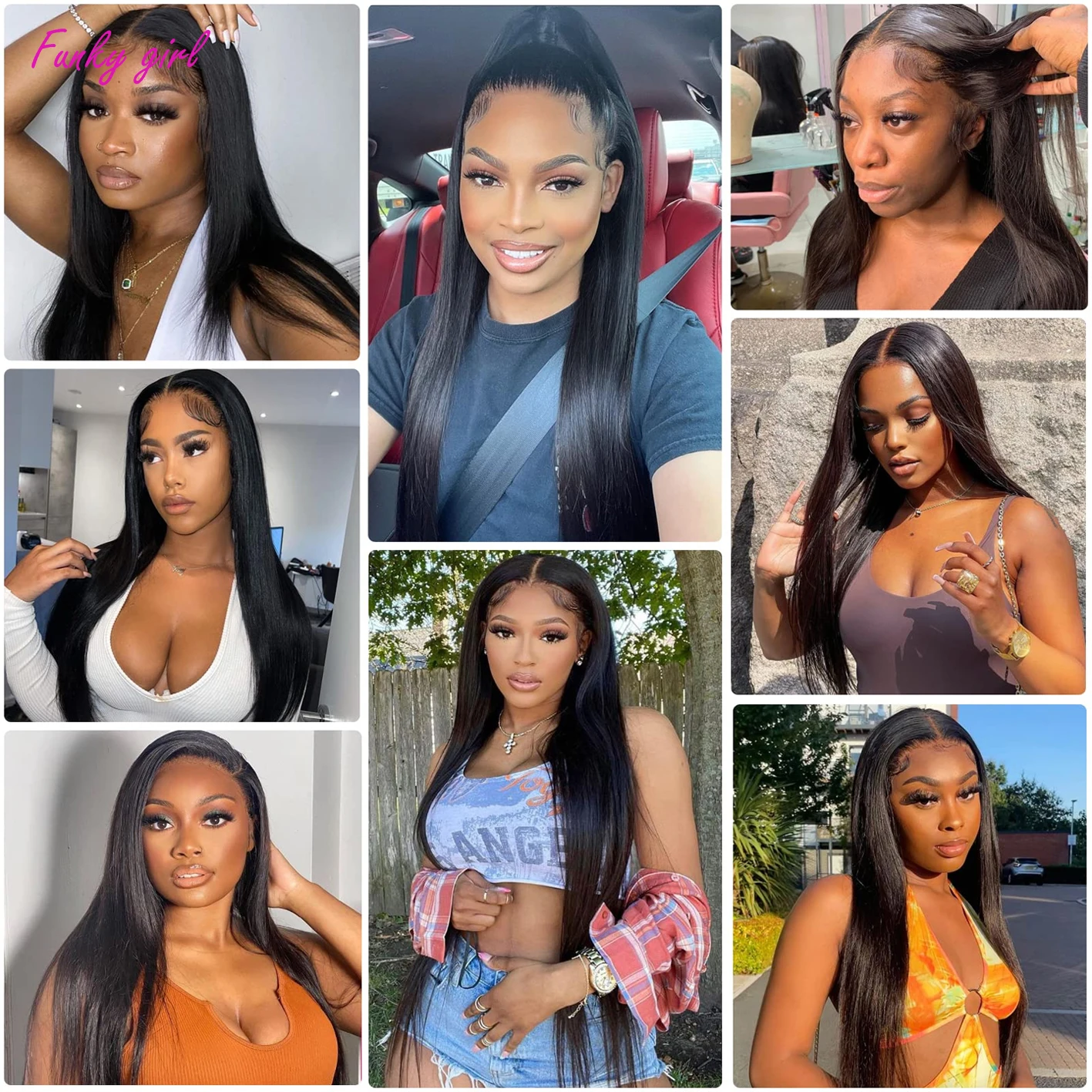 360 Lace Frontal Wigs for Black Women Brazilian Straight Lace Front Human Hair Transparent 4x4 Lace Closure Wig Pre Plucked