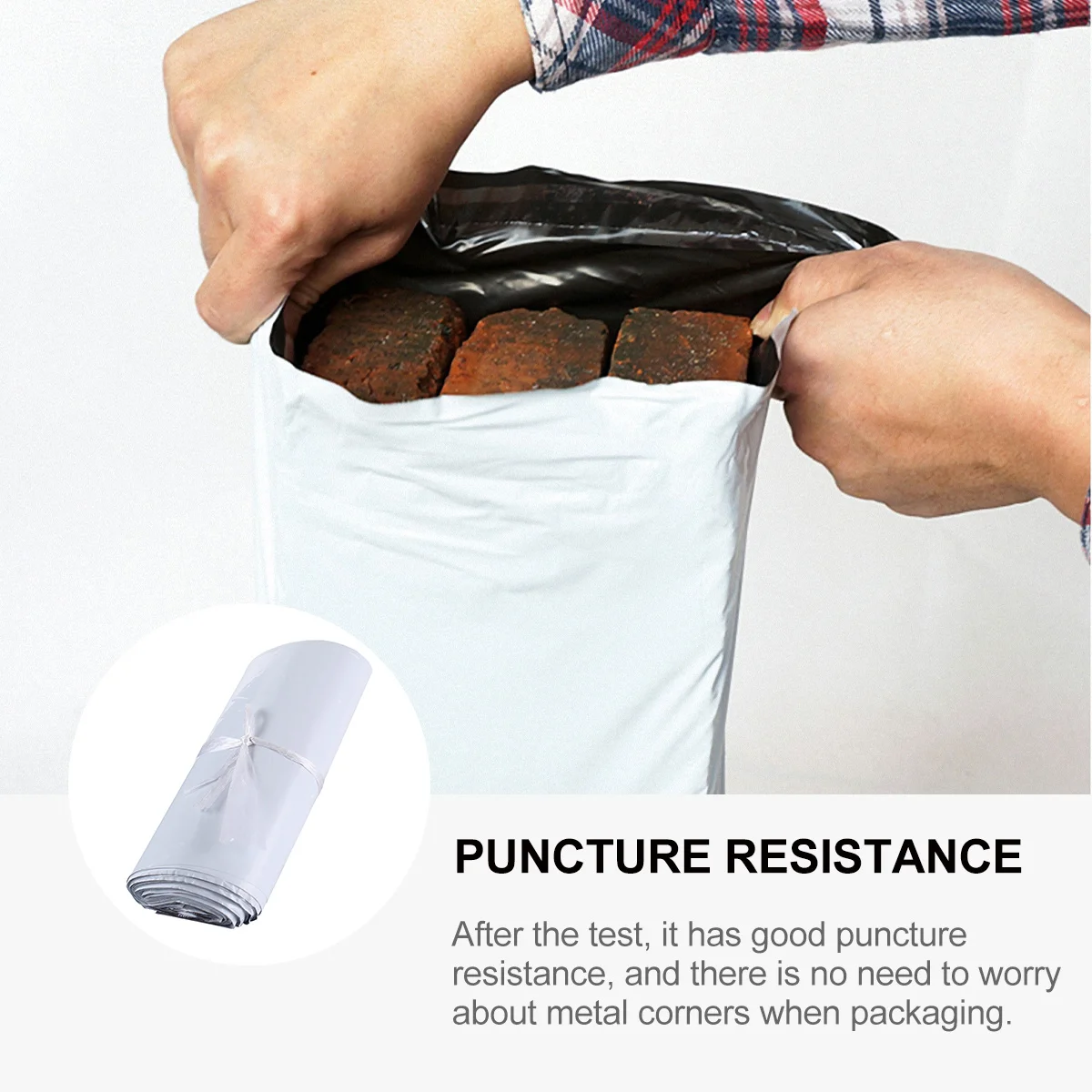 100 قطعة من حقيبة السريعة السميكة المقاومة للماء ومقاومة للثقب، خفيفة الوزن لحماية الشحن باللون الأبيض #5