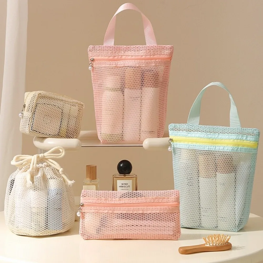 Gifts Portable Mesh Handbag Large capacity Transparent Drainable Makeup Bag Cosmetics Storage Tools Bathing Bag Storage Bags