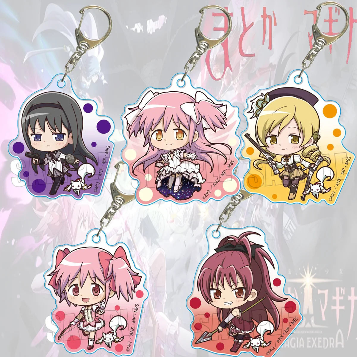 Madoka Magica Movie Walpurgisnacht Rising 6cm Acrylic Keychain Mami Tomoe Sayaka Miki Kyoko Sakura Keyring Pendant for Anime Fan