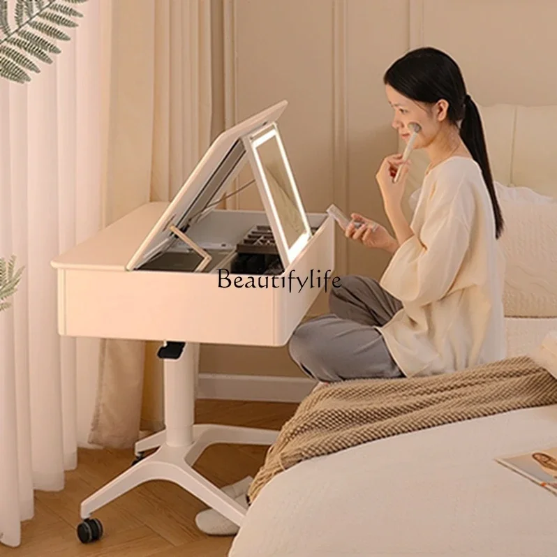 

FG10*Movable bedside table, dresser, small lift dressing table, modern simple solid wood dressing table