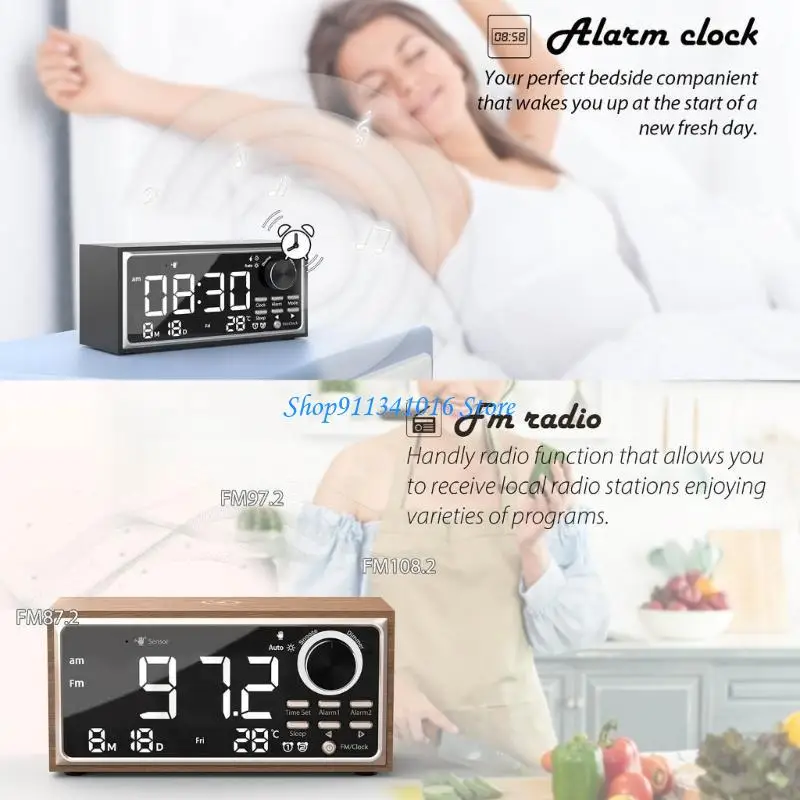 ساعة رقمية ABS أنيقة ومحاضرة متكاملة لغرفة المعيشة #5